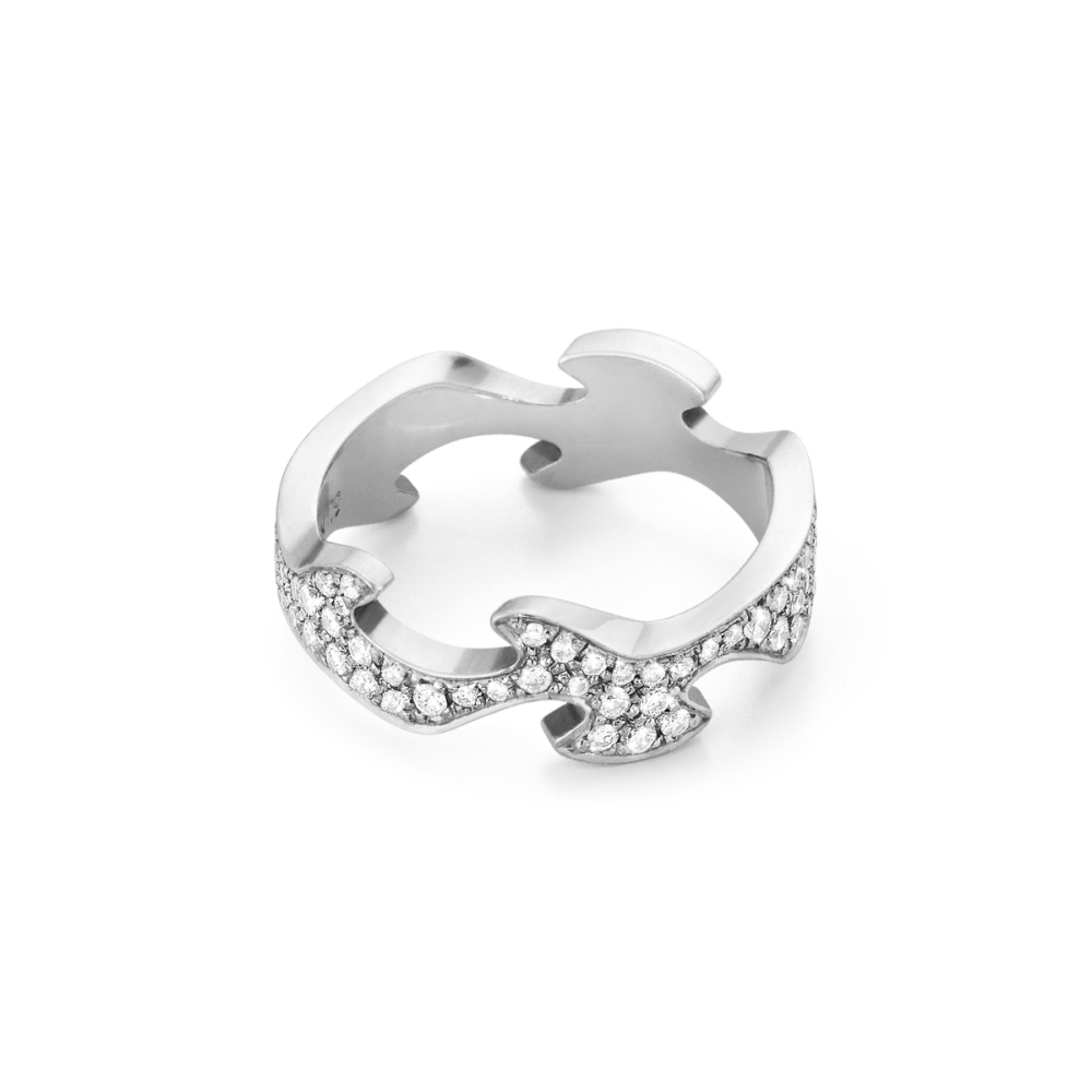 Fusion white gold centre ring with diamonds | Georg Jensen Fusion white gold centre ring with diamonds | Georg Jensen