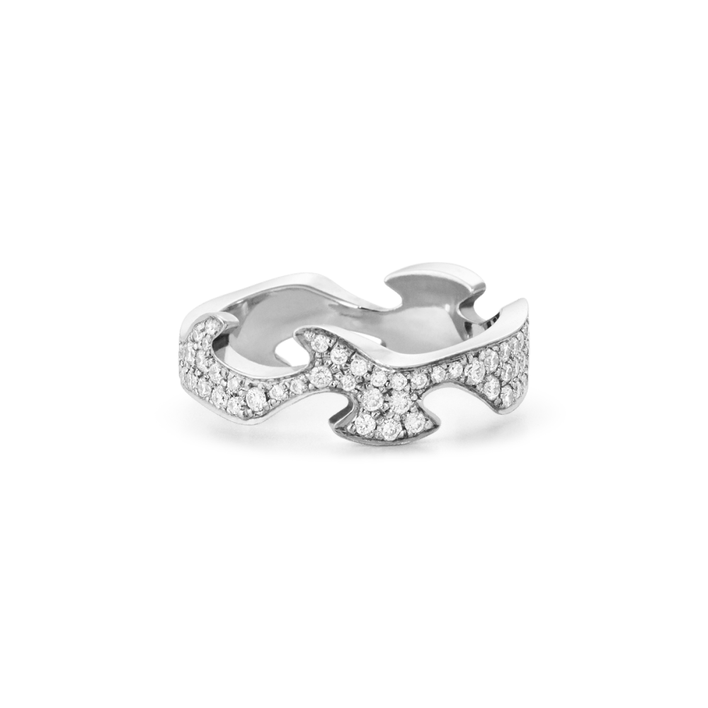 Fusion white gold centre ring with diamonds | Georg Jensen Fusion white gold centre ring with diamonds | Georg Jensen