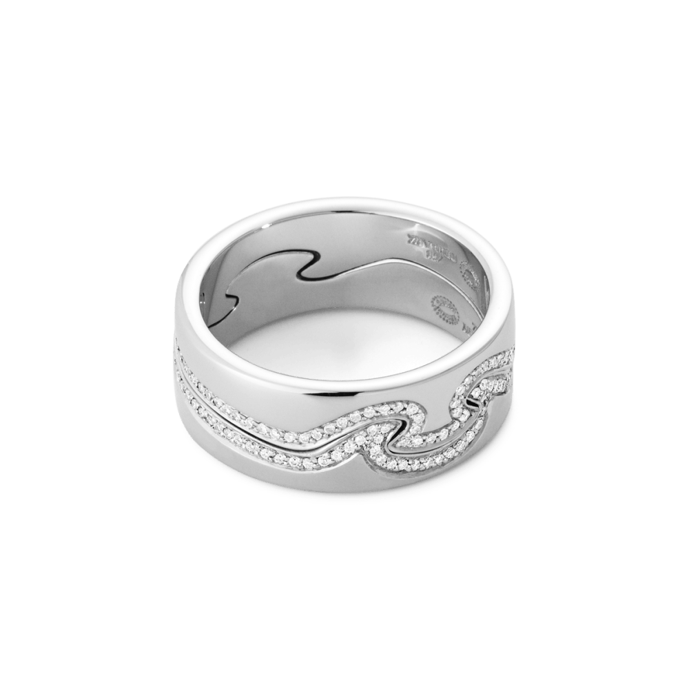 Fusion 2 piece 18kt. white gold ring with diamonds | Georg Jensen