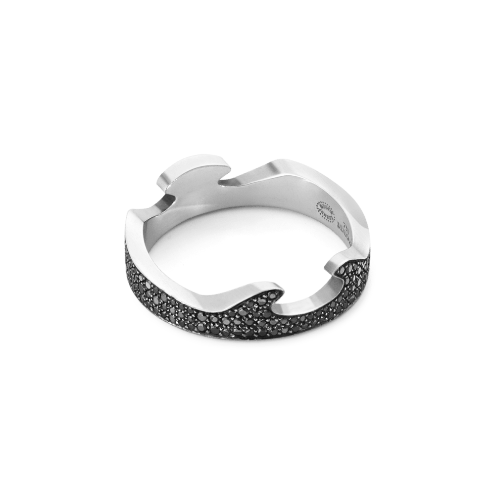 Fusion white gold ring with black diamonds Georg Jensen