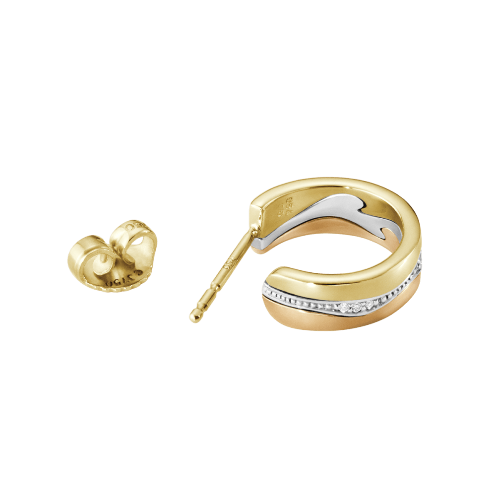 Fusion 18 Kt. yellow gold open earhoop | Georg Jensen