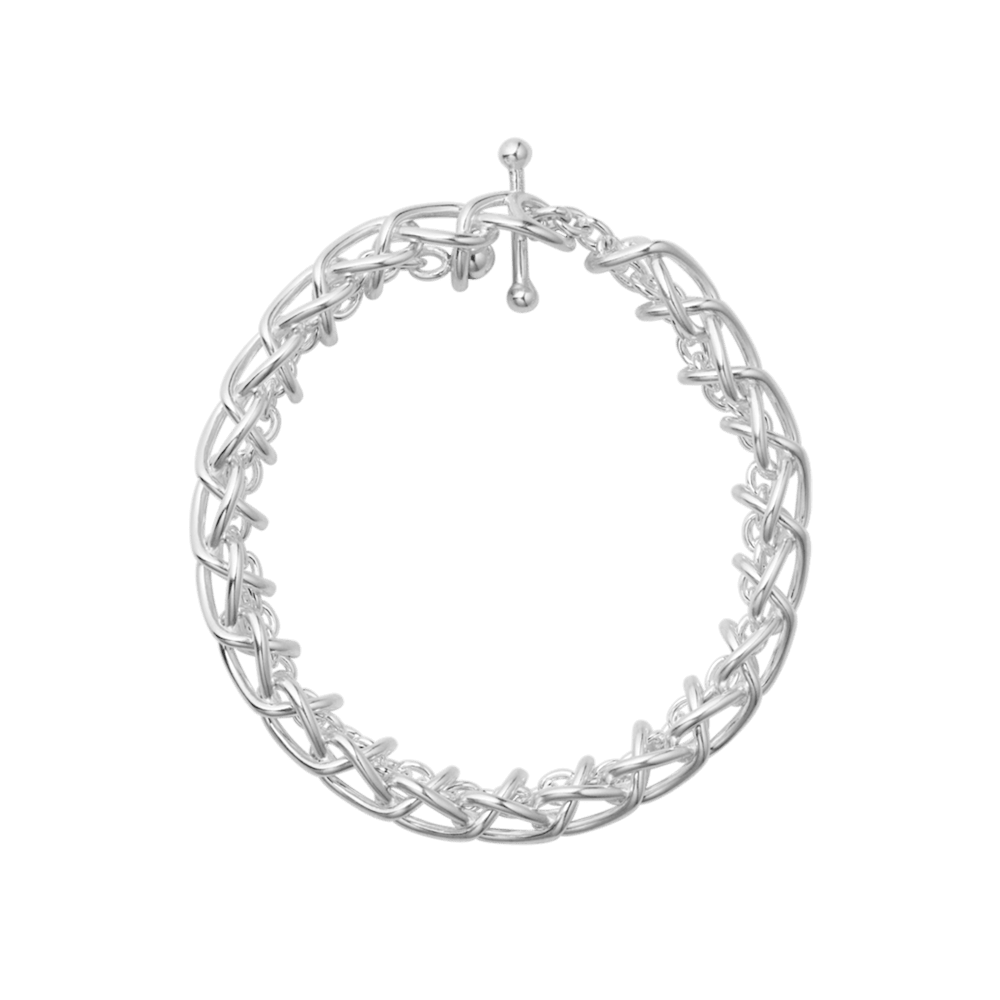 Weft Single Link Bracelet in sterling silver