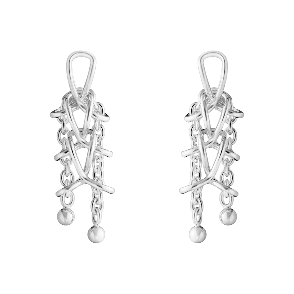 ウェフト (Weft by Georg Jensen) ダブルピアス - スターリングシルバー