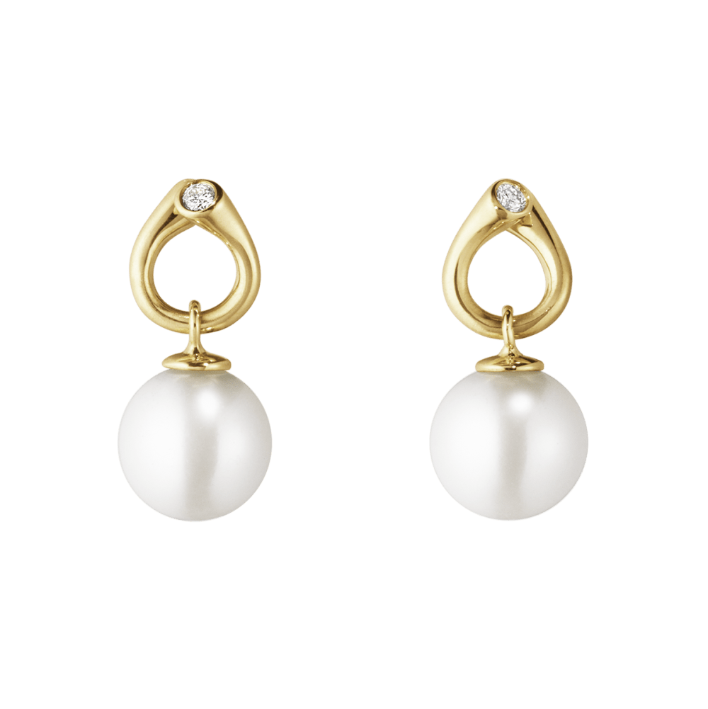 Pearl Front-Back Earrings, Signature Caviar