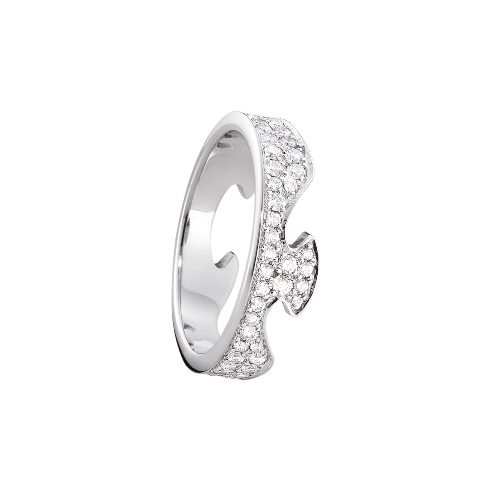 Fusion white gold end ring with diamonds | Georg Jensen Fusion white gold end ring with diamonds | Georg Jensen