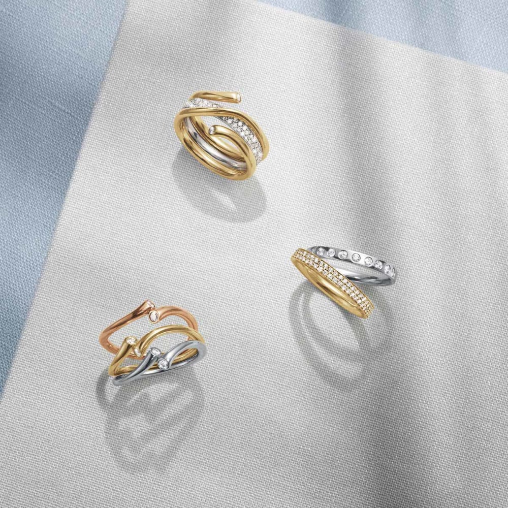 Magic gold ring combination with diamonds | Georg Jensen Magic gold ring combination with diamonds | Georg Jensen