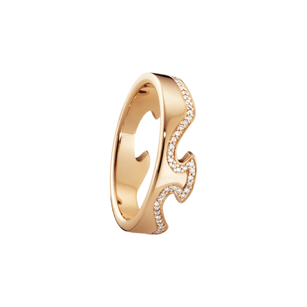 Fusion rose gold end ring with diamonds | Georg Jensen Fusion rose gold end ring with diamonds | Georg Jensen