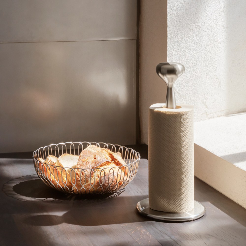 BERNADOTTE functional paper towel holder in stainless steel