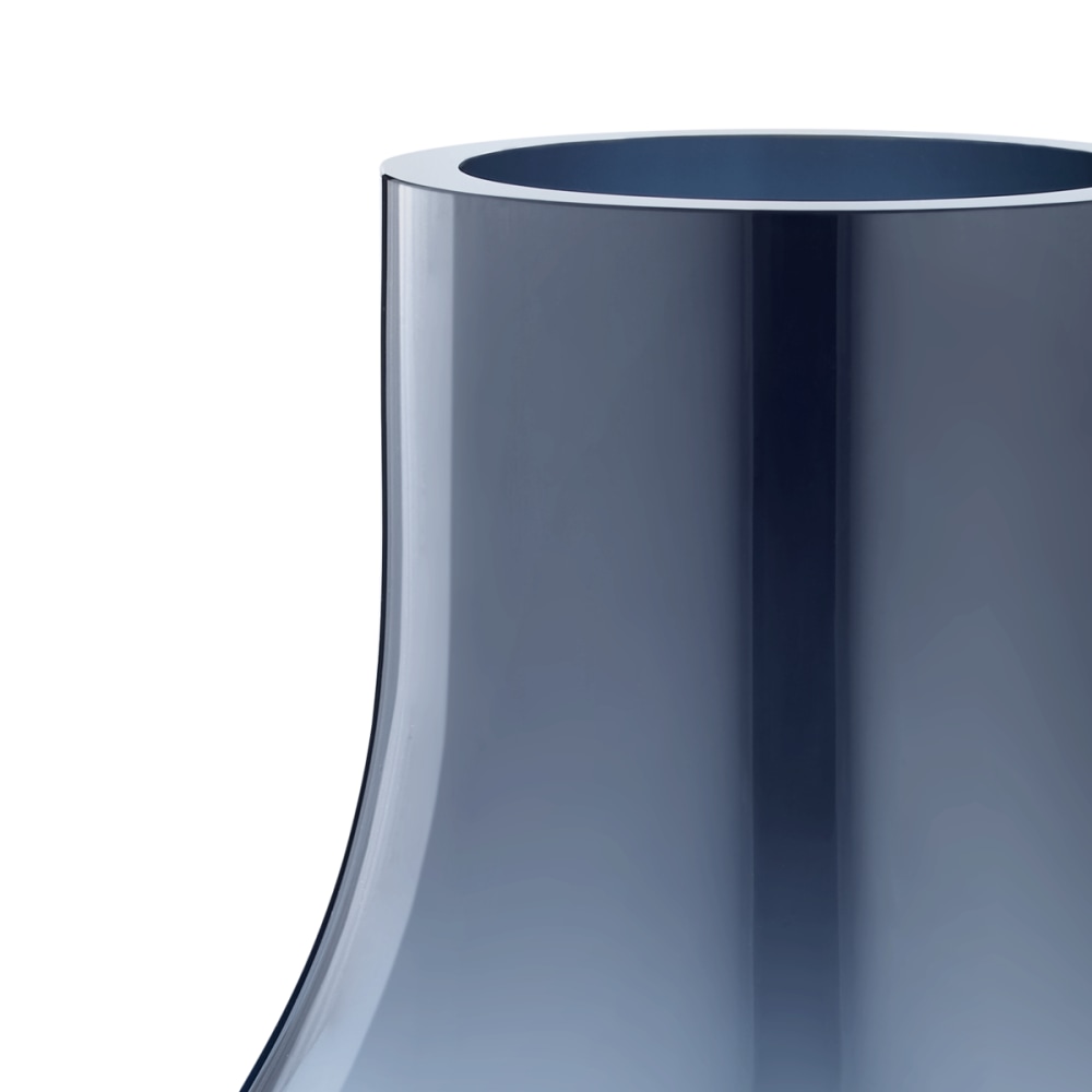 CAFU modern vase handmade in heavy blue glass | Georg Jensen