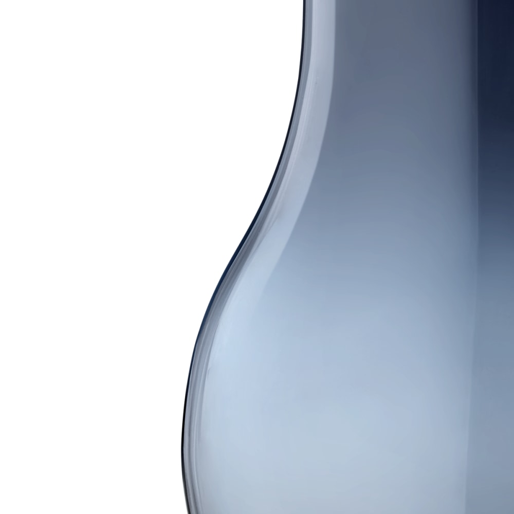 CAFU modern vase handmade in heavy blue glass | Georg Jensen