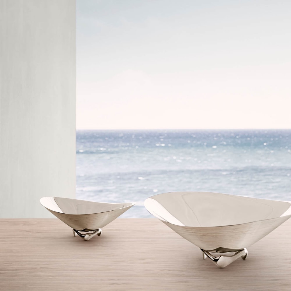 Koppel large decorative stainless steel bowl I Georg Jensen