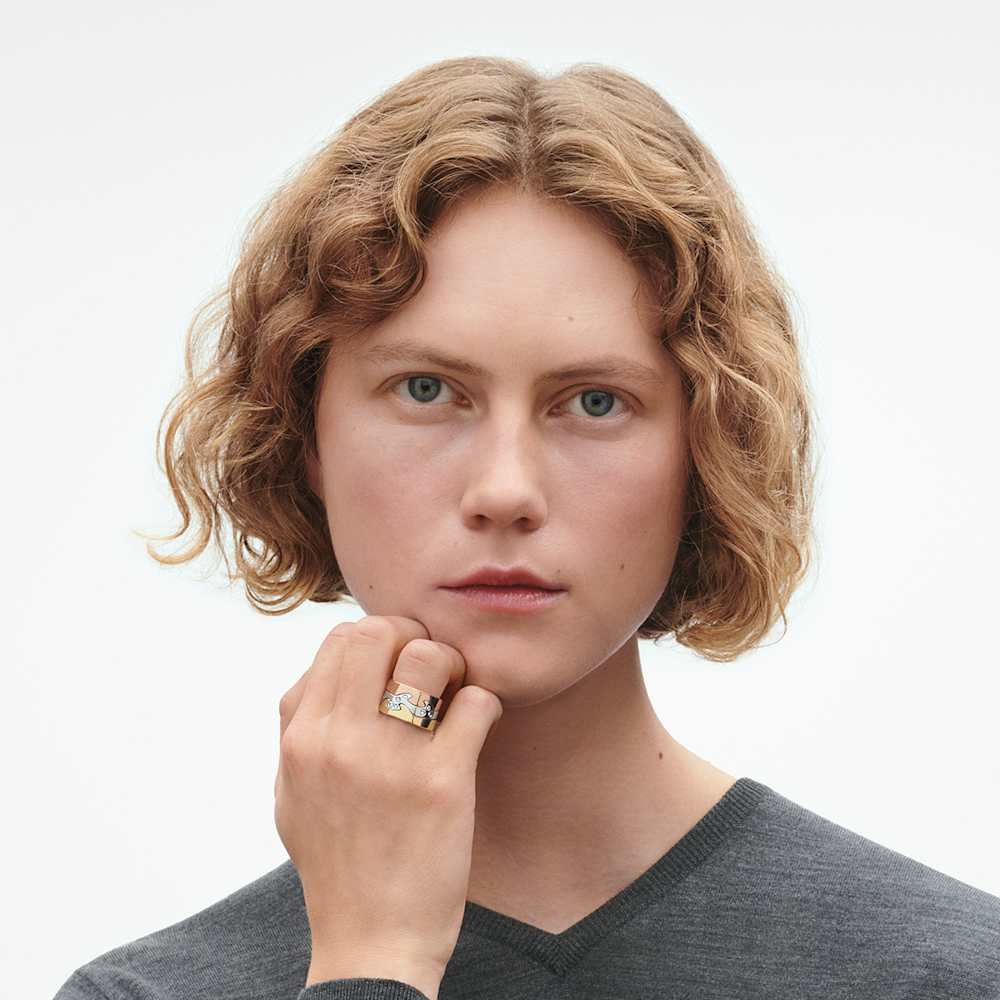 Fusion 3 piece 18kt. gold ring with brilliant cut diamonds | Georg