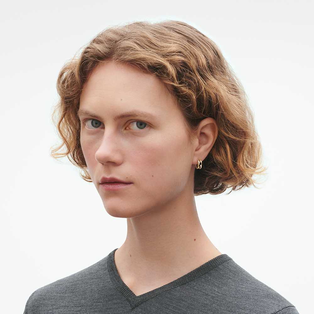 Fusion 18 Kt. yellow gold open earhoop | Georg Jensen