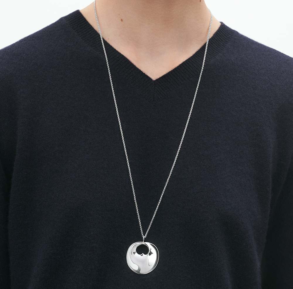 ジョージ ジェンセン ノルディックハート ペンダント ネックレス 152B ヒドゥン ハート(HIDDEN HEART) ペンダント - スターリングシルバー、L