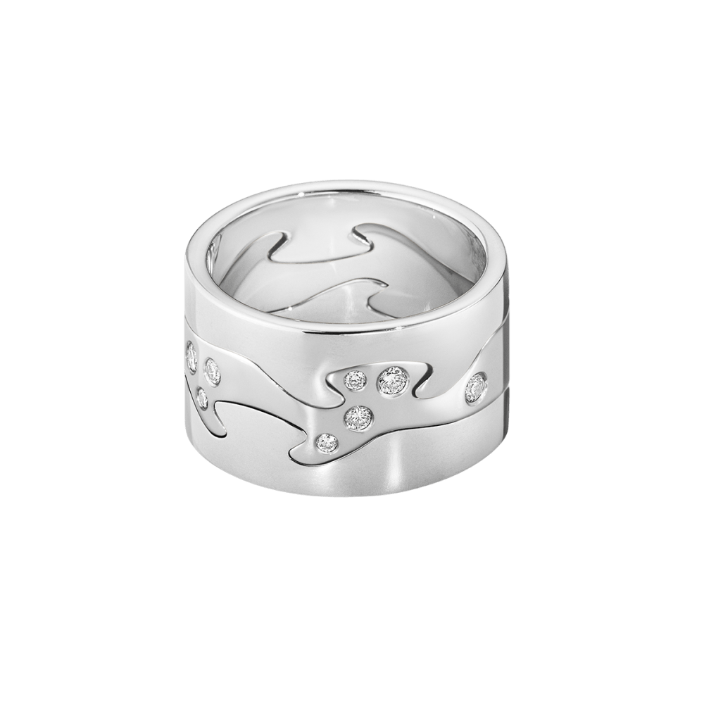 Fusion exclusive 3 piece white gold ring with diamonds Fusion exclusive 3 piece white gold ring with diamonds