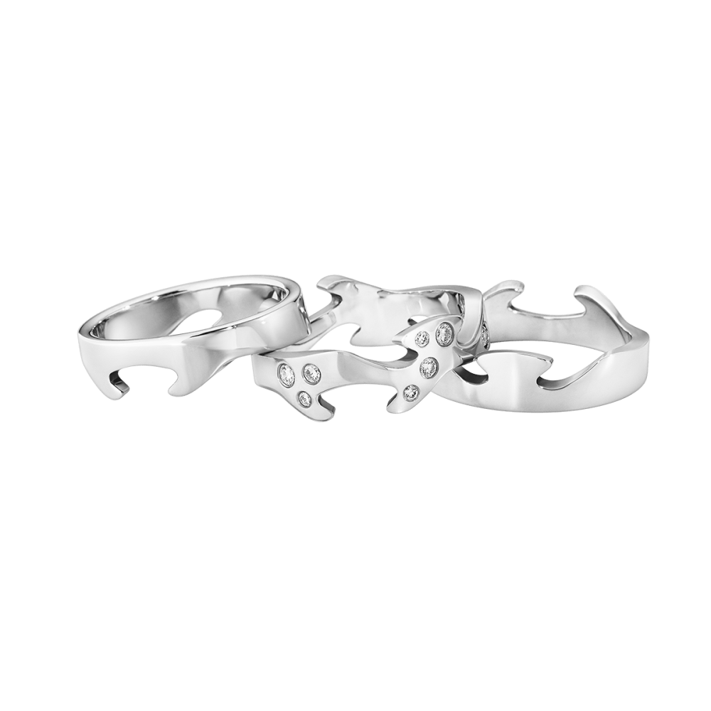 Fusion exclusive 3 piece white gold ring with diamonds Fusion exclusive 3 piece white gold ring with diamonds