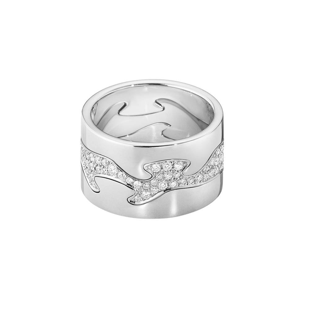 Fusion 3 piece ring in 18kt. white gold with brilliant cut Fusion 3 piece ring in 18kt. white gold with brilliant cut