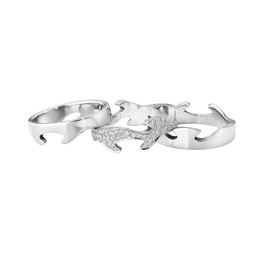Fusion 3 piece ring in 18kt. white gold with brilliant cut Fusion 3 piece ring in 18kt. white gold with brilliant cut