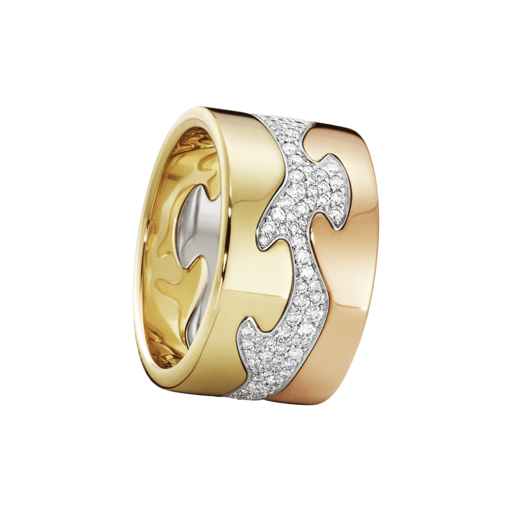 Fusion 3 piece 18kt. gold ring with diamonds | Georg Jensen Fusion 3 piece 18kt. gold ring with diamonds | Georg Jensen