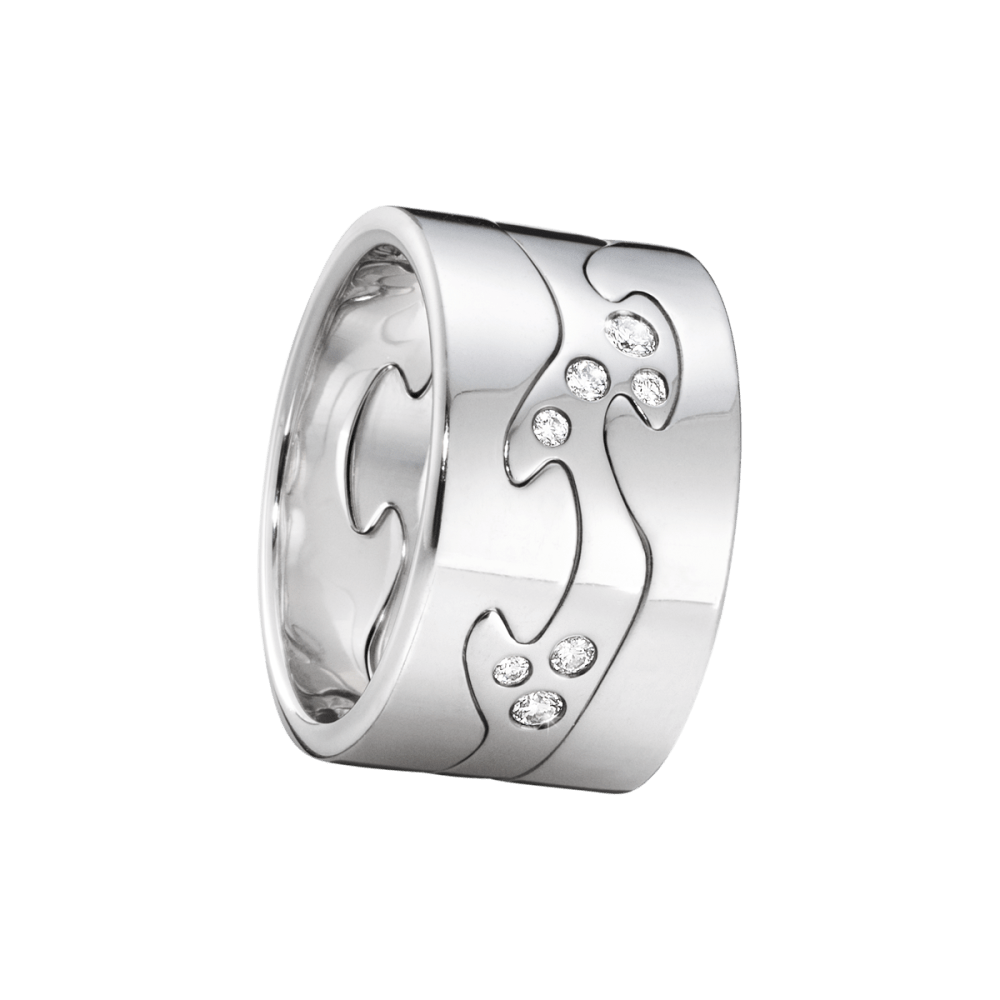 Fusion exclusive 3 piece white gold ring with diamonds | Georg Jensen