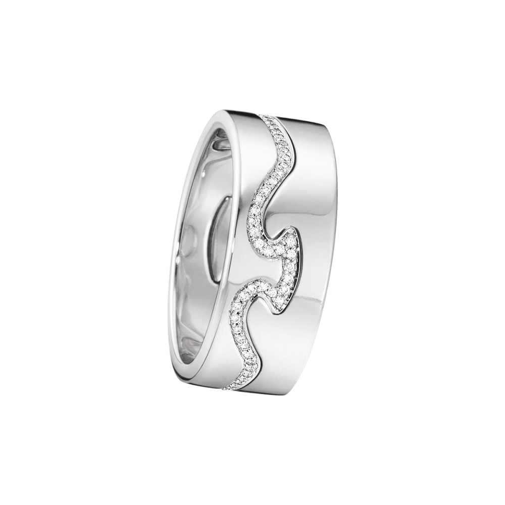 Fusion 2 piece ring in white gold and diamonds | Georg Jensen Fusion 2 piece ring in white gold and diamonds | Georg Jensen