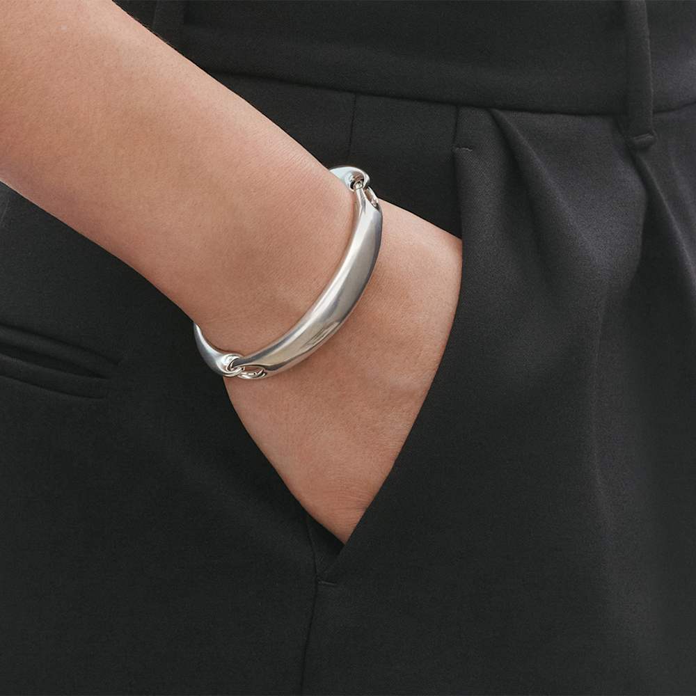 スターリングシルバー製 Georg Jensen Reflect IDバングル スターリングシルバー製 Georg Jensen Reflect IDバングル