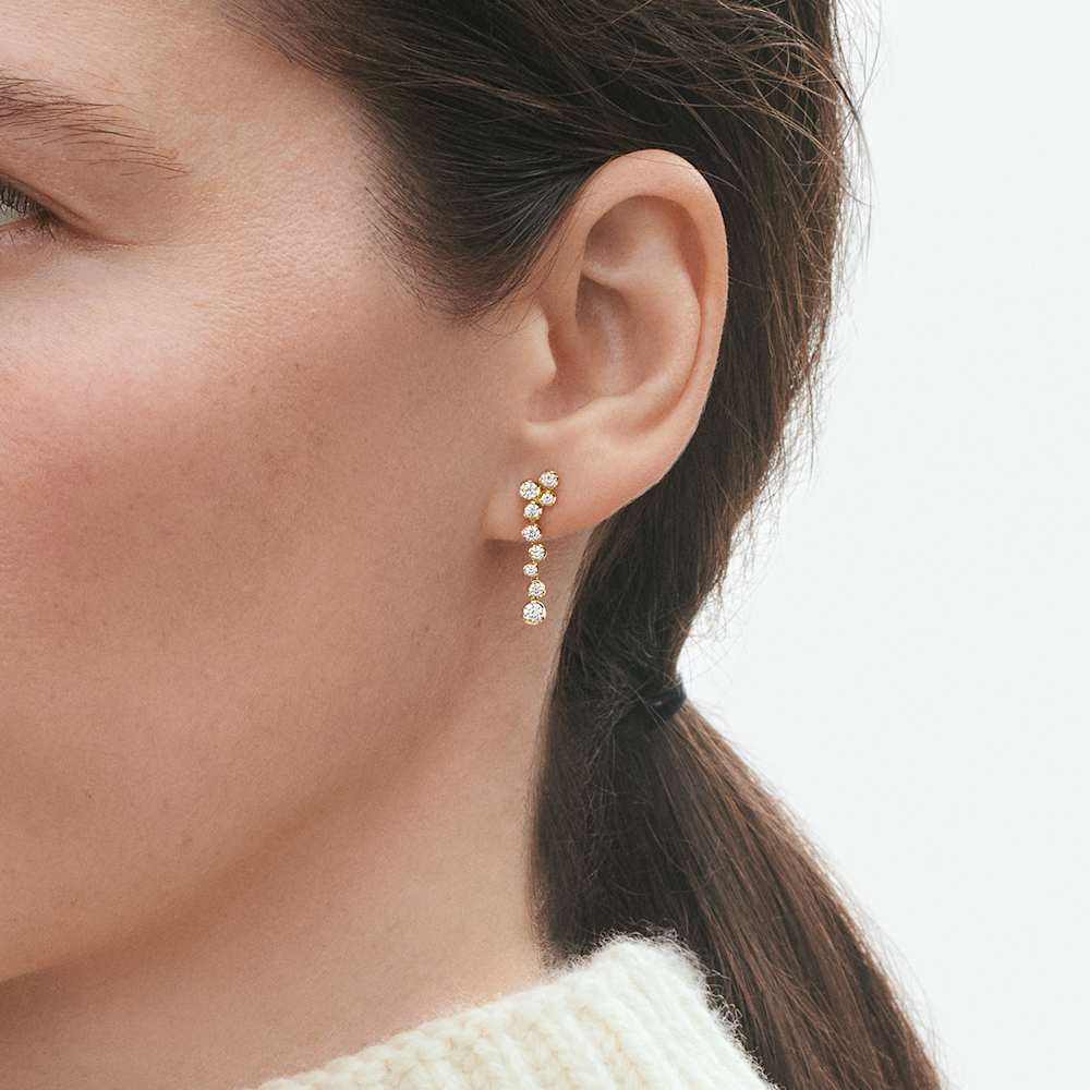 GEORG JENSEN SIGNATURE DIAMONDS ピアス（左）- 18Kゴールド