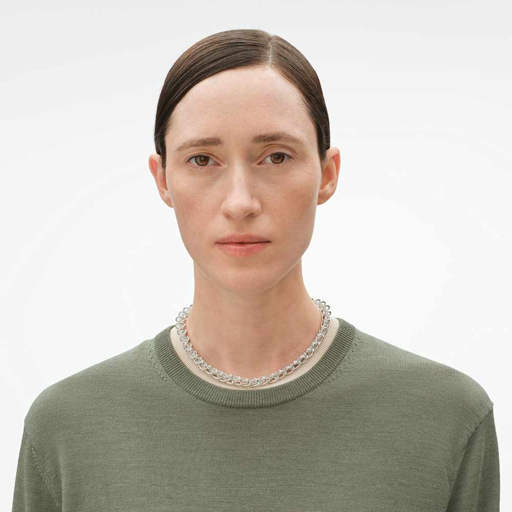 Weft Single Link Necklace in sterling silver