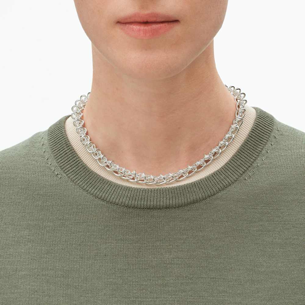 GARNI Cutting Thron Link Necklace シルバー Weft Single Link Necklace in sterling silver