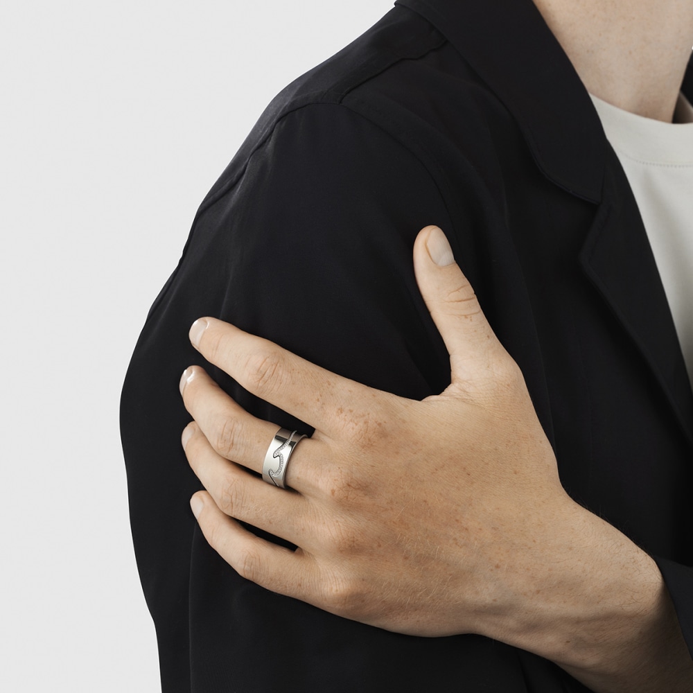 Fusion 2 piece ring in white gold and diamonds | Georg Jensen Fusion 2 piece ring in white gold and diamonds | Georg Jensen