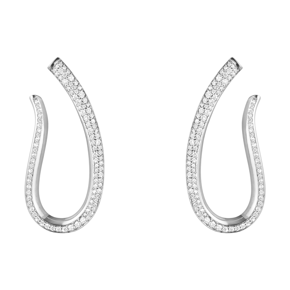 インフィニティ バイ ジョージ ジェンセン(INFINITY BY GEORG JENSEN) ピアス - 18Kホワイトゴールド＋ダイヤモンド