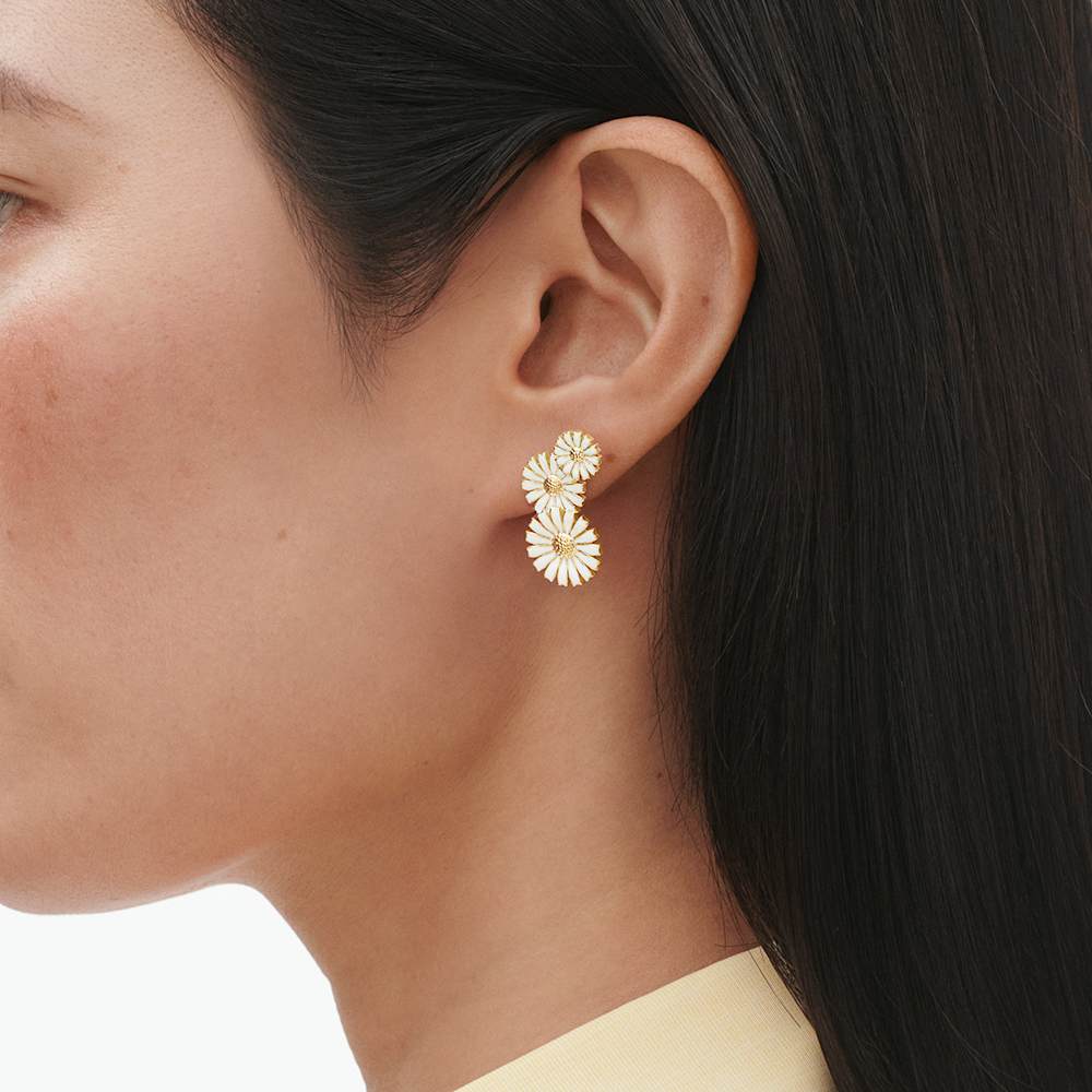 ★JUDY AND PAUL★ フリー ドロップ デイジー シルバー ピアス デイジーのピアス or イヤリング / Daisy Pierced or Clip-On Ea
