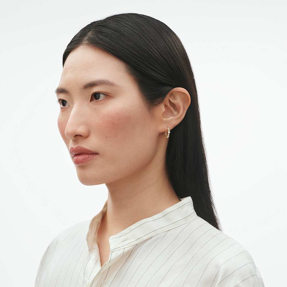 GEORG JENSEN SIGNATURE DIAMONDS イヤーフープ - 18Kゴールド