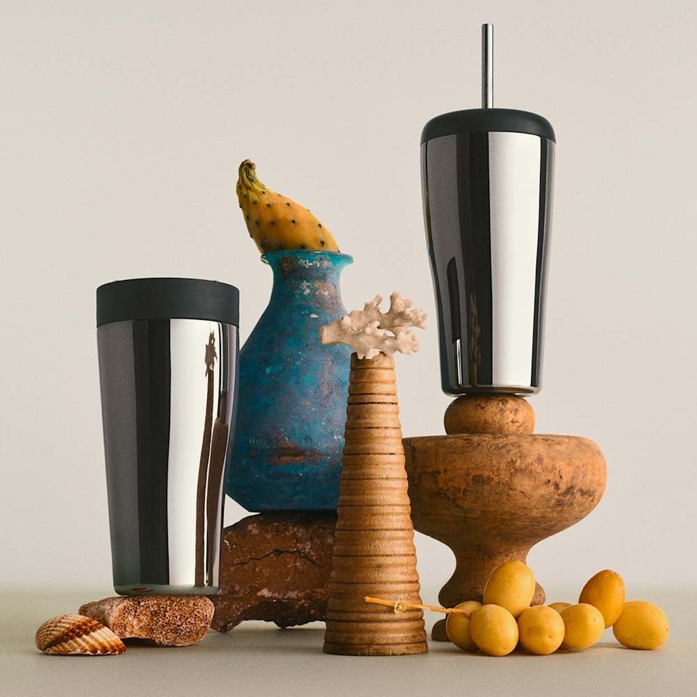 スカイ (SKY) サーモカップ、ミラー、ステンレススティール製