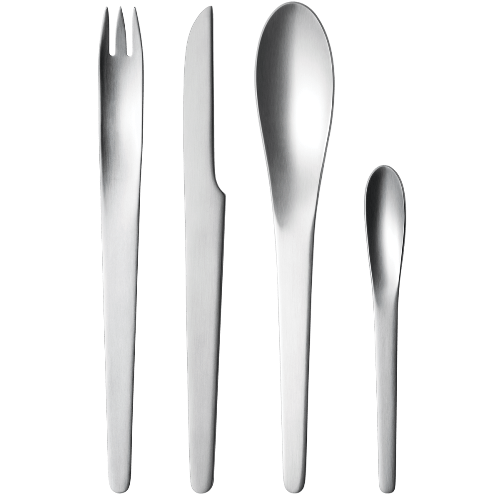 Arne Jacobsen 4 piece steel cutlery set | Georg Jensen Arne Jacobsen 4 piece steel cutlery set | Georg Jensen