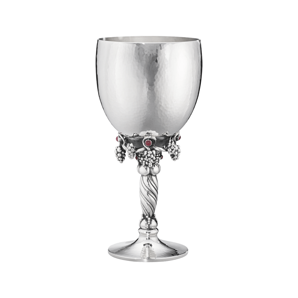 Grape goblet 263A in sterling silver with ruby | Georg Jensen Grape goblet 263A in sterling silver with ruby | Georg Jensen