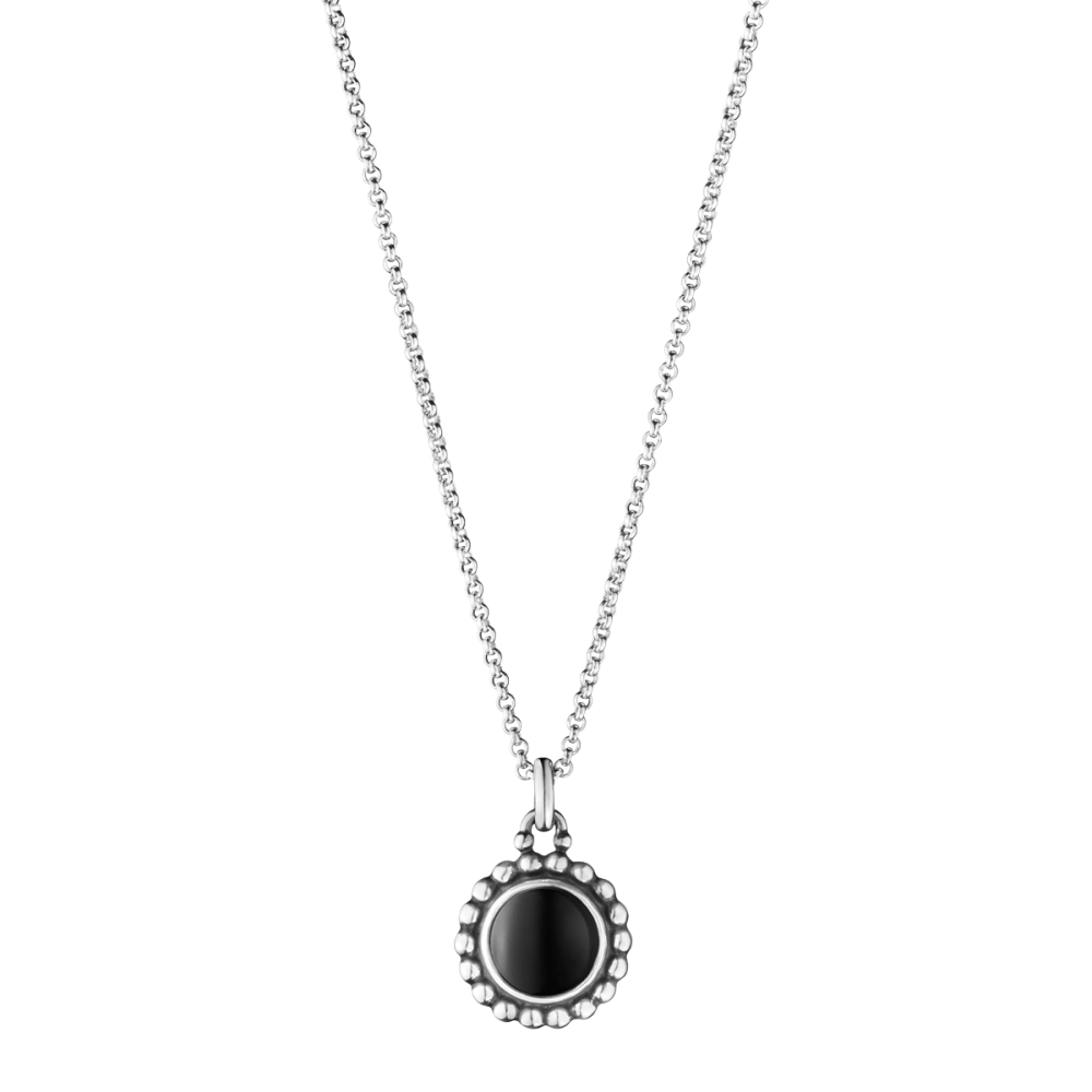 Moonlight Blossom pea chain and pendant with black onyx Moonlight Blossom pea chain and pendant with black onyx