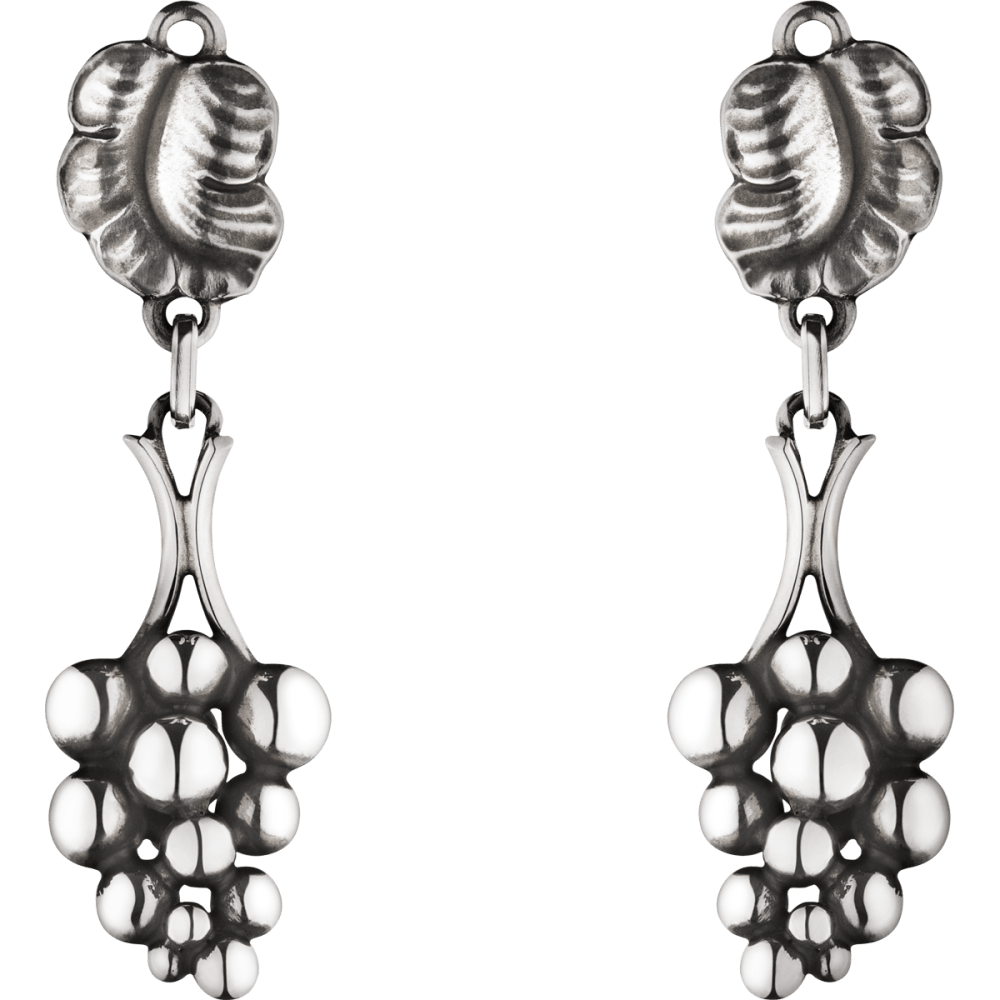 Moonlight Grapes clip on silver earrings | Georg Jensen