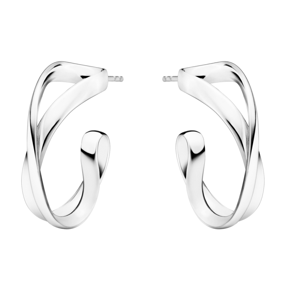 Infinity small sterling silver hoop earrings | Georg Jensen