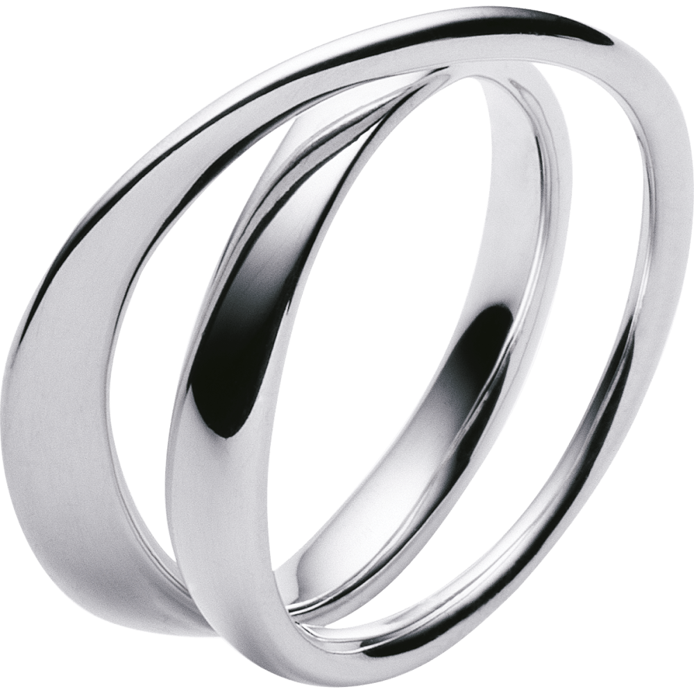 Möbius sterling silver double ring for women | Georg Jensen