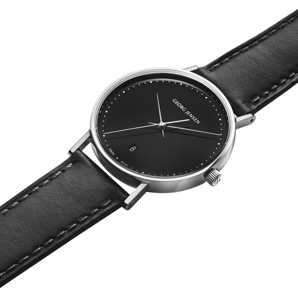 Koppel black stainless steel quartz watch | Georg Jensen