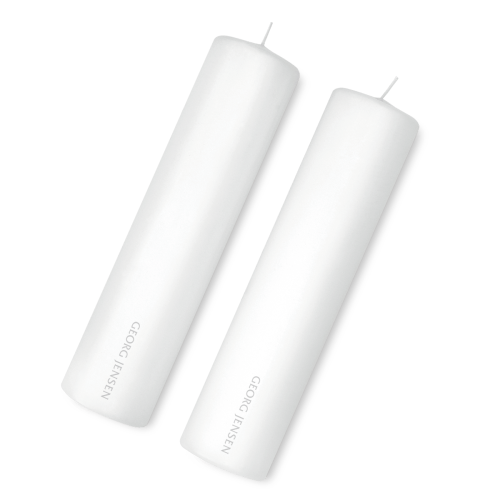 Candle set, 2 pcs. - white luxury candles | Georg Jensen