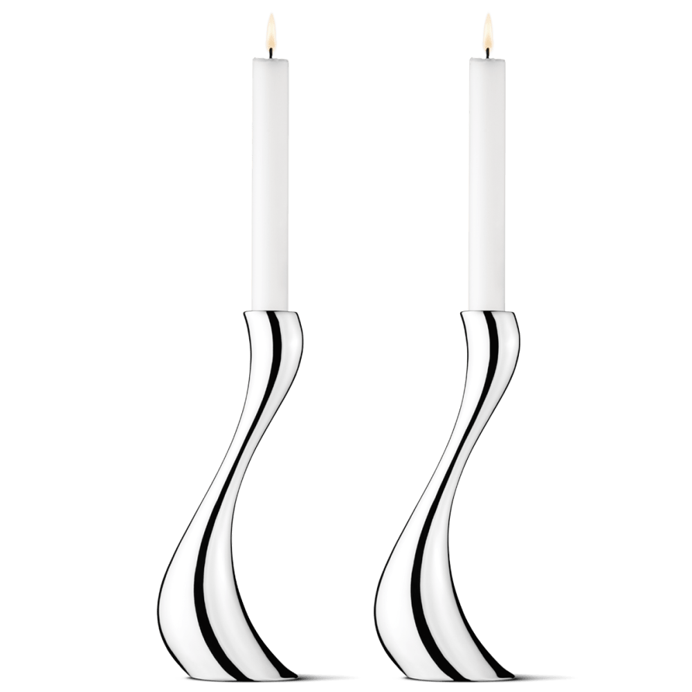 【センスのある方へ】  COBRA 2個入キャンドル立 COBRA two modern steel candleholders, large | Georg Jensen