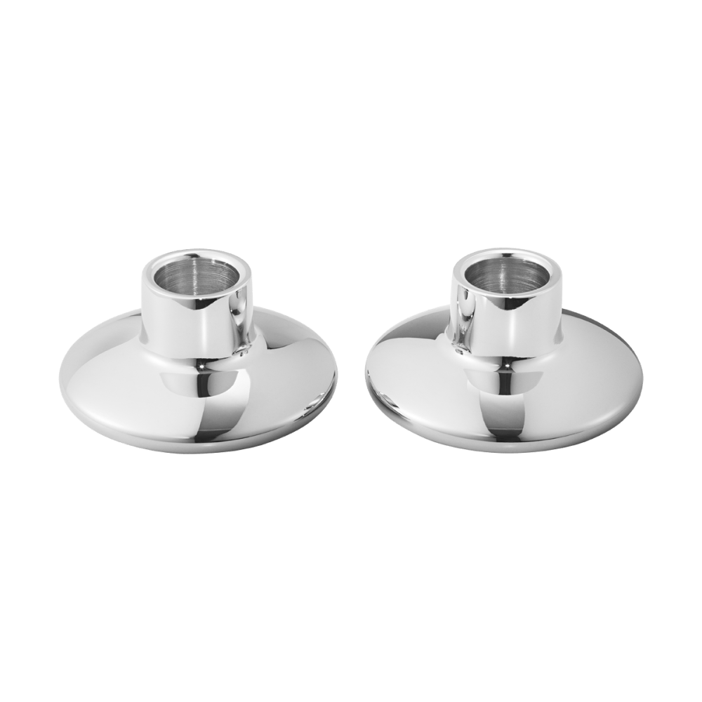Koppel set of 2 stainless steel candleholders | Georg Jensen