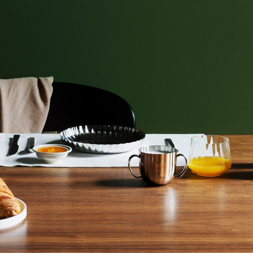 BERNADOTTE child set, deep plate & cup in stainless steel, mirror