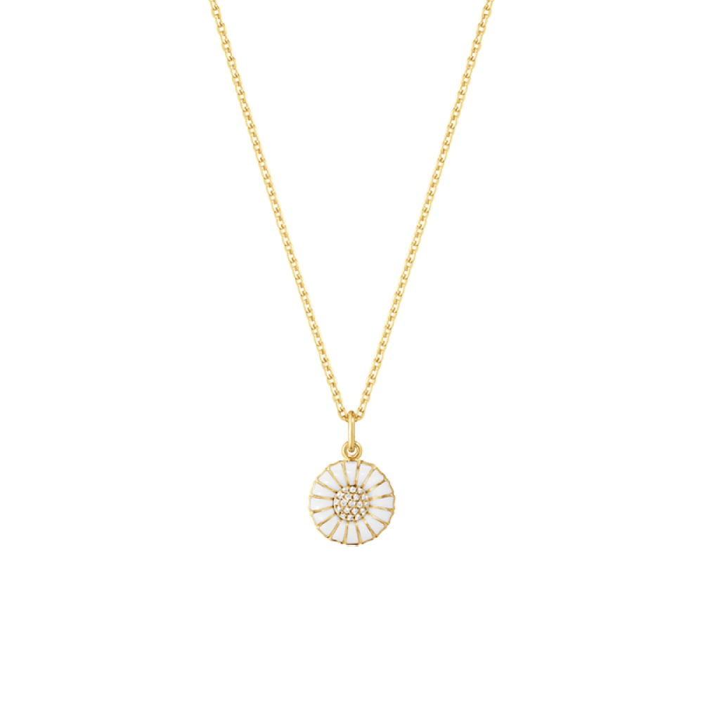 Daisy gold plated pendant with diamonds | Georg Jensen