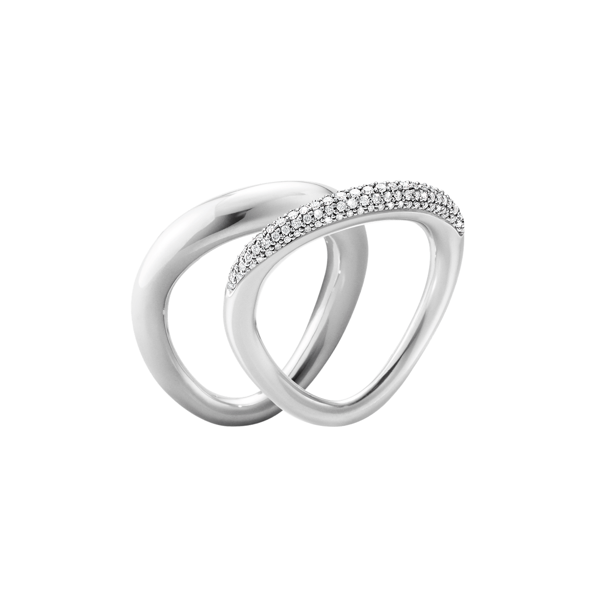 Offspring sterling silver with diamonds ring combination | Georg 