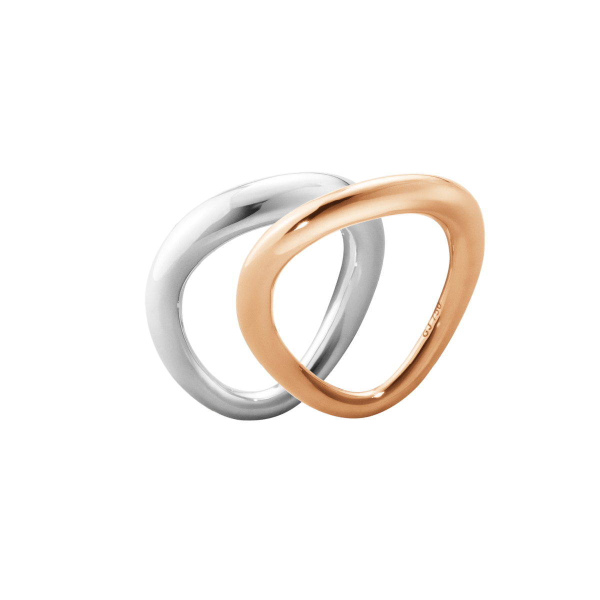 Offspring rose gold and sterling silver ring combination Offspring rose gold and sterling silver ring combination