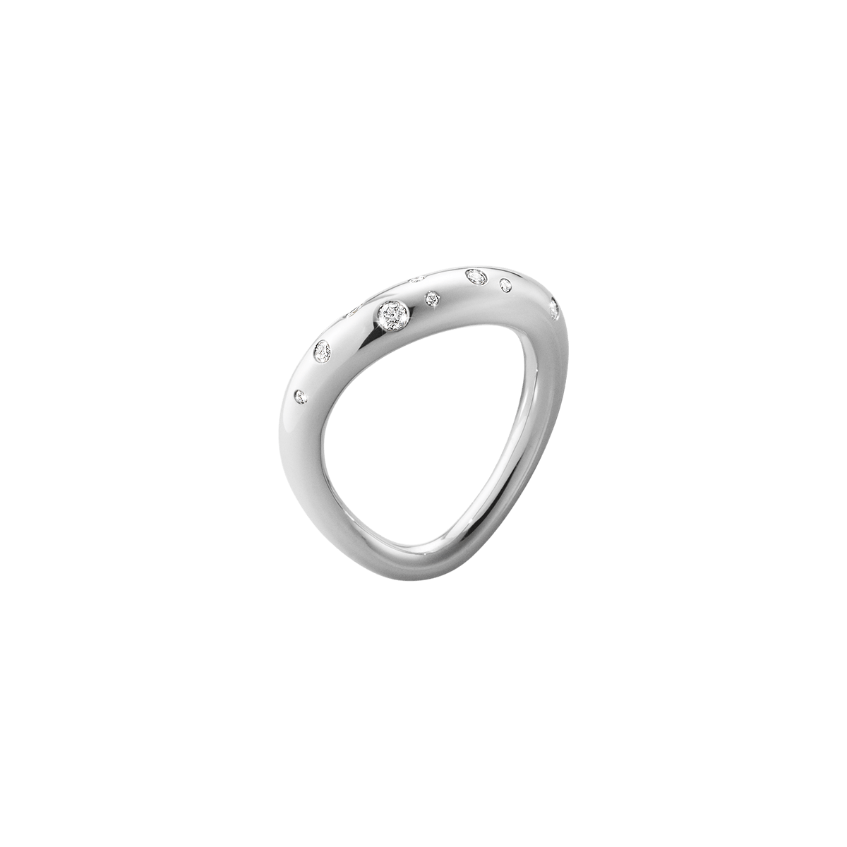 Offspring silver and diamond ring for women | Georg Jensen Offspring silver and diamond ring for women | Georg Jensen