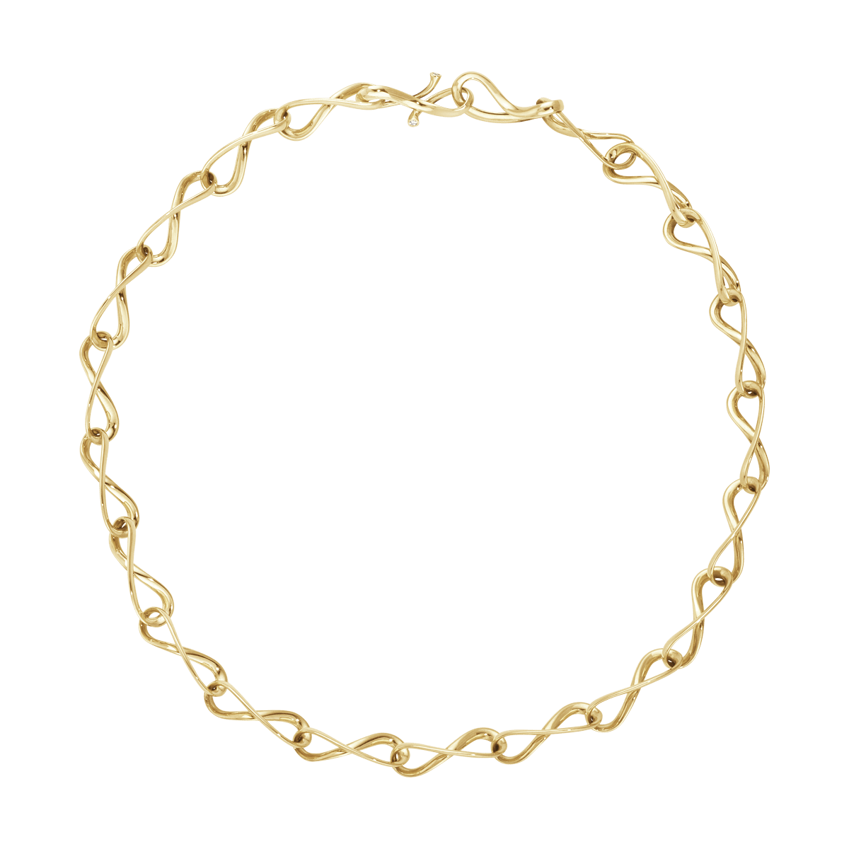 Infinity yellow gold necklace with diamonds | Georg Jensen